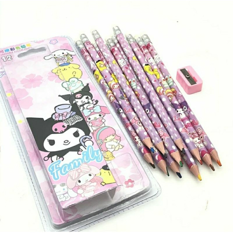 

Pensil Warna Sanrio Coloring Set Pensil Warna Hapus Kuromi Cinnamoroll