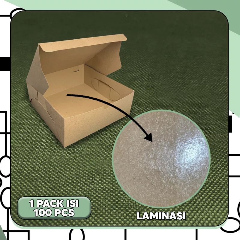 

Katering box 18x18 / kardus katering eco kraft laminasi tebal 325 gsm / dus nasi 18 x 18