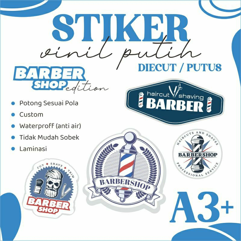 

Cetak Stiker Vinil Putih Laminasi Diecut /Potong Putus Custom