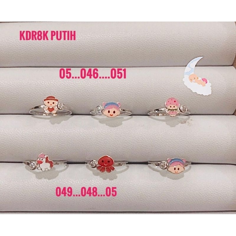CINCIN EMAS PUTIH ANAK KADAR 8K