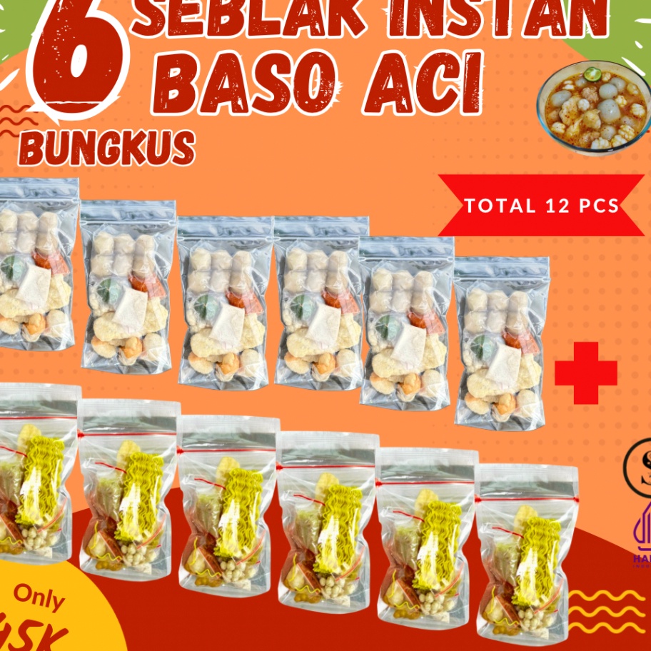 

MEGA SALE BASO ACI MIX SEBLAK SEBLAK 6 PCS X BASO ACI 6PCS SUPER HEMAT