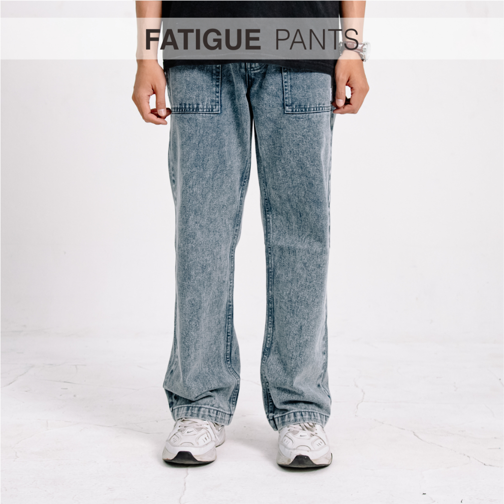 Fatigue Pants - Washing Denim - Denim - Celana Panjang Jeans Fatigue Warna Denim - Symposia