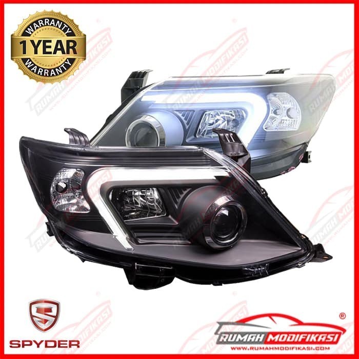 HEADLAMP - TOYOTA FORTUNER 2011-2015 - BLACK - LIGHTBAR