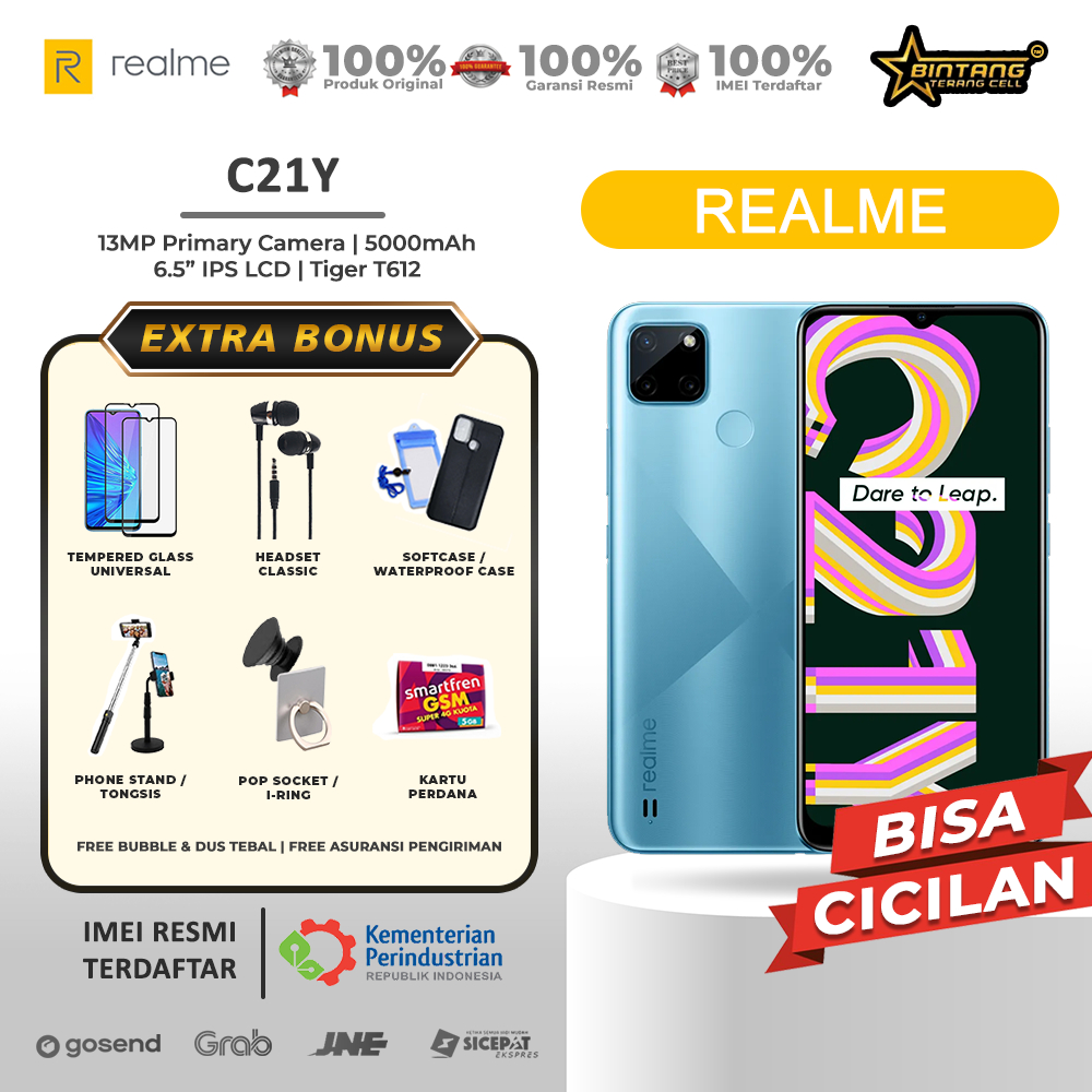 HP Realme C21Y RAM 4/64GB dan RAM 3/32GB Garansi Resmi