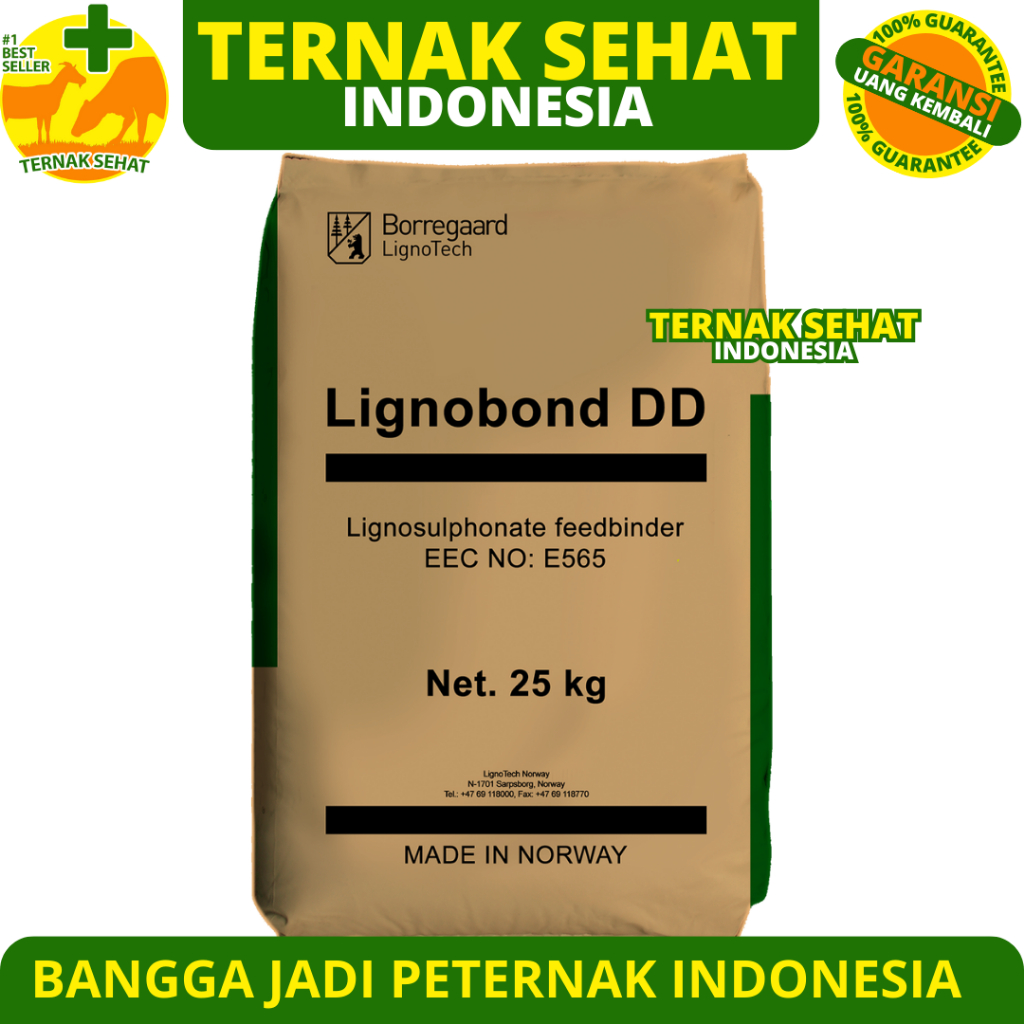 LIGNOBOND DD 1KG REPACK - Pellet Binder Pakan - Perekat Pelet Untuk Pakan Hewan Ikan Kelinci Sapi Ka