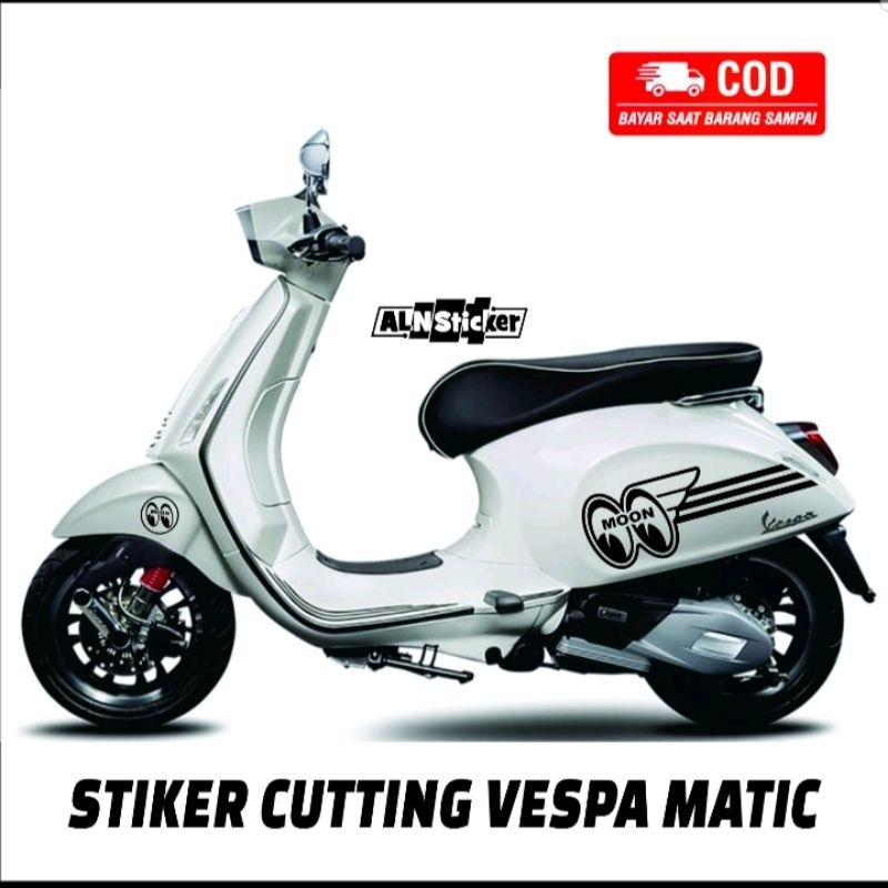 stiker Mooneyes untuk motor vespa / stiker cutting Mooneyes / striping variasi Mooneyes untuk motor 