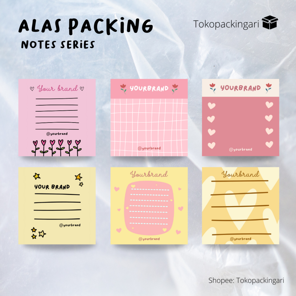

Alas Packing | Notes Series | Paper Aksesoris | Kertas Dudukan | Cute Paper | Alas Packaging