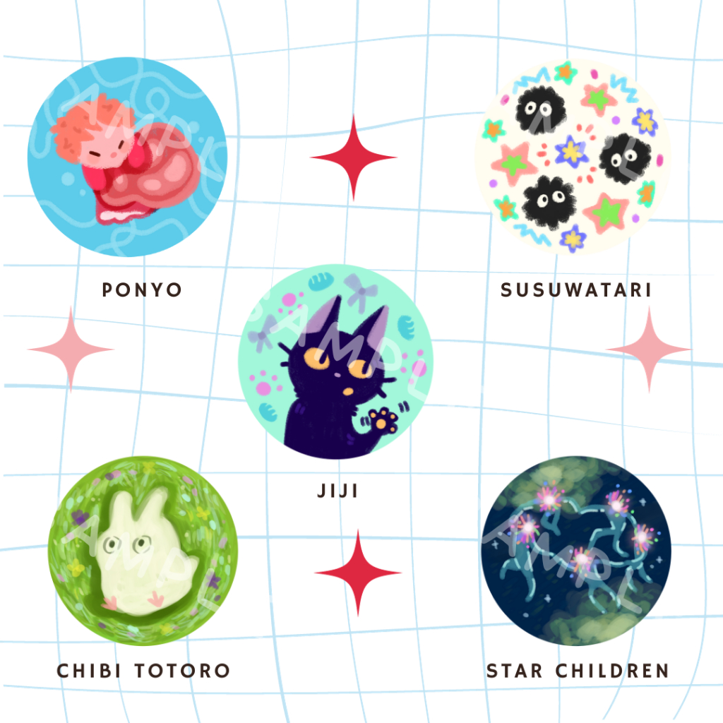 Ghibli Button Pins