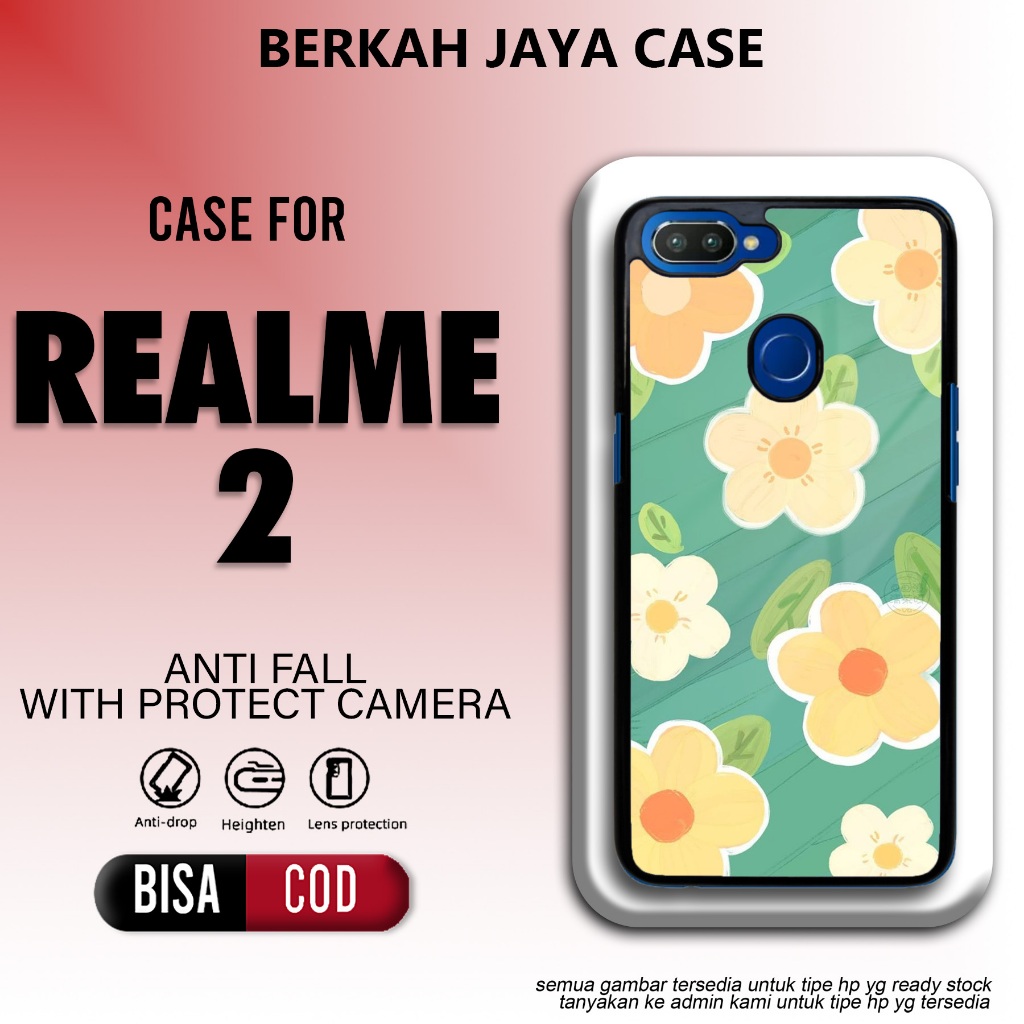 Berkah Case Hp Realme 2 Terbaru Motif Flower Casing Realme 2 Case  Karakter Keren lucu Cute Bahan Ha