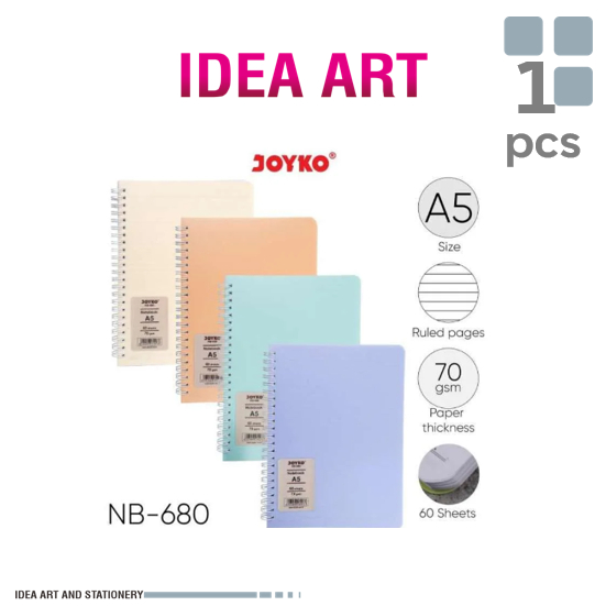 

Notebook / Buku Ring A5 Warna Pastel Joyko NB-680 / Pcs