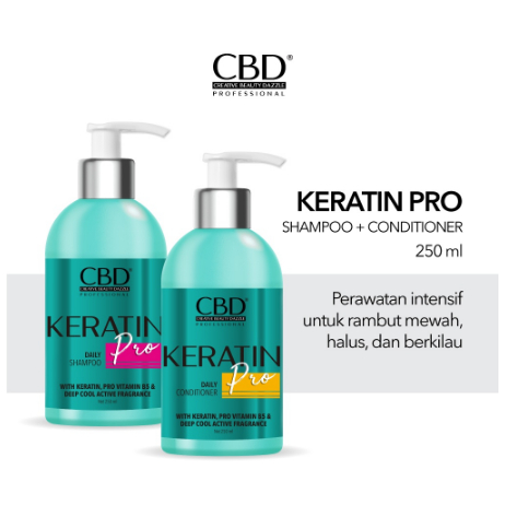 CBD Keratin Shampoo Conditioner 250ml Shampo Perawatan Rambut Rontok Dan Bercabang