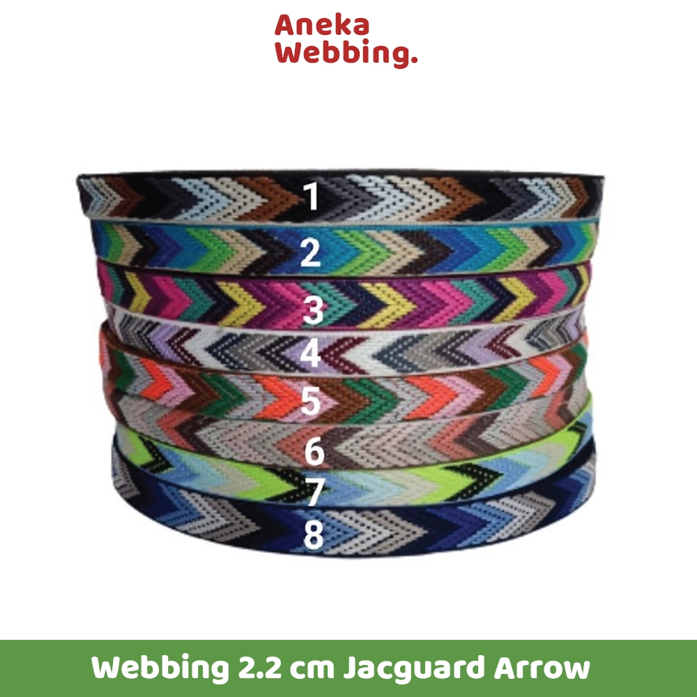 Webbing 2.2 cm Jacguard Arrow ketebalan 1.3mm (meteran)