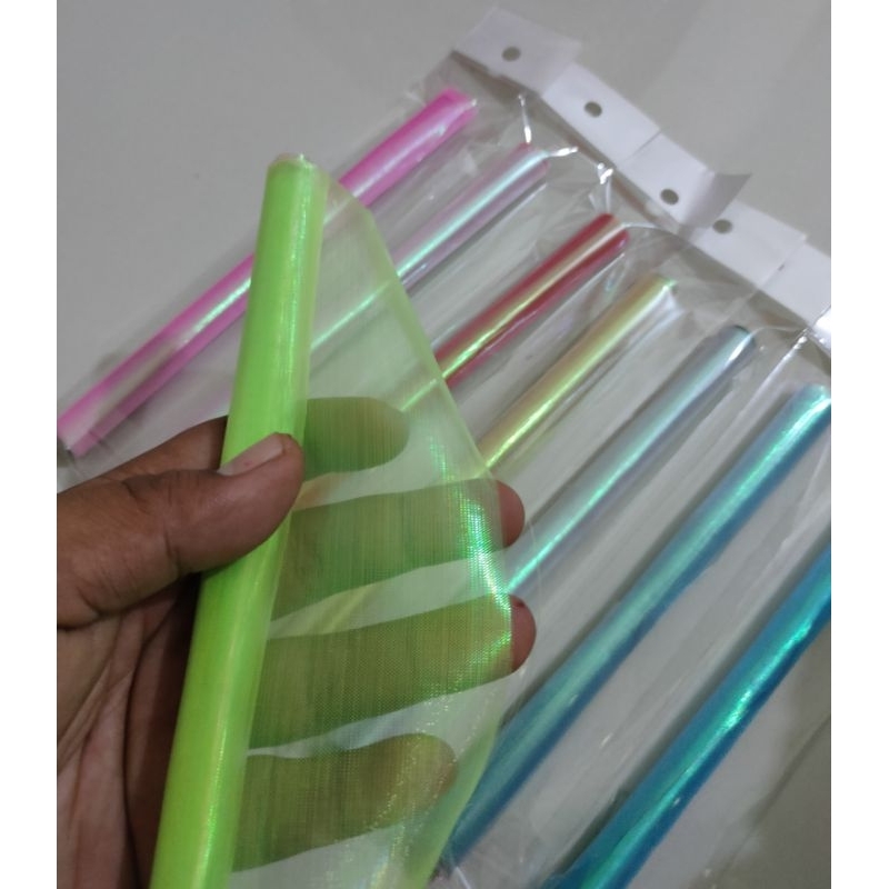 Kain Egi Pelangi Transparant / Kain Udang / Kain Kotrekan / Kain Sabiki Import 20 Cm x 35 Cm