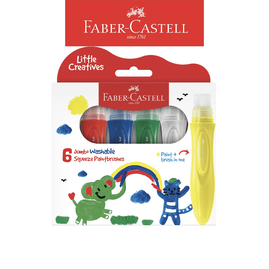 

Faber-Castell Little Creative Series - 6 Jumbo Washable Squeeze Paintbrushes