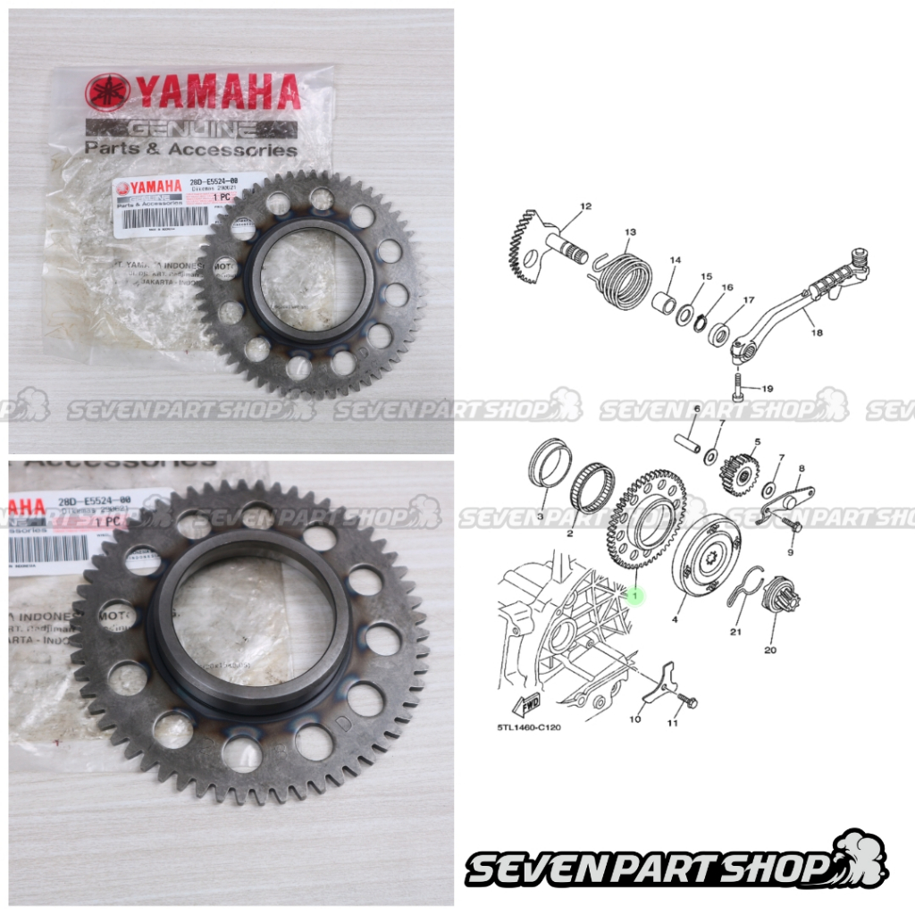 GIR GEAR GIGI STATER MIO SPORTY SMILE ORI ORIGINAL 28D-E5524-00