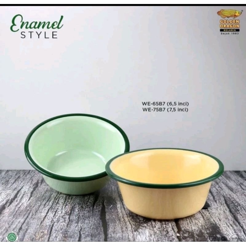 Mangkok Enamel Bulat Melamin WE75B7 Golden Dragon