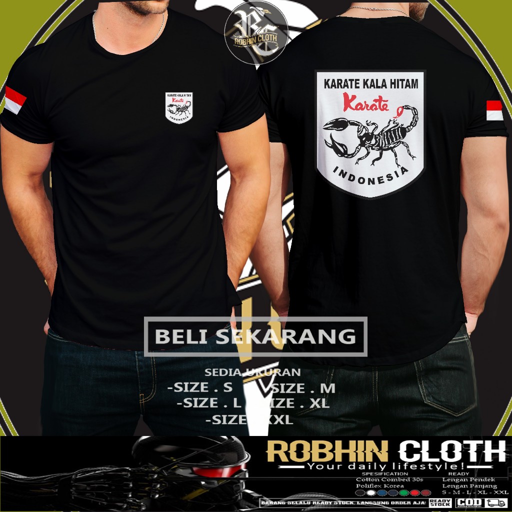 Kaos Karate Kala Hitam Baju Distro