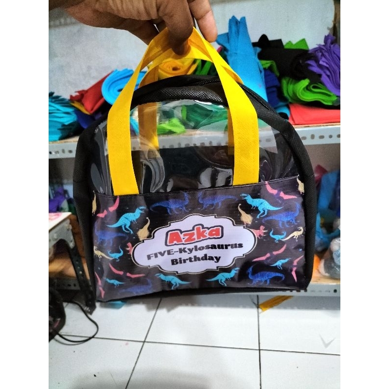 Tas Ultah Resleting / Tas ultah Dinosaurus / Goodie bag pesta ulang tahun anak