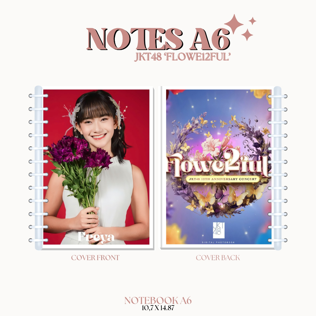 

A6 NOTES JKT48 FLOWE12FUL (ISI 40 HVS + COVER LAMINASI 2 SISI) BUKU NOTE NOTEBOOK JPOP IDOL UNOFFICIAL ADEL ALYA AMANDA ANINDYA ASHEL CALLIE CATHY CHELSEA CHIKA CHIRSTY CYNTHIA DAISY DANELLA ELI ELIN ELLA FENI FIONY FLORA FREYA GENDIS READY STOCK !