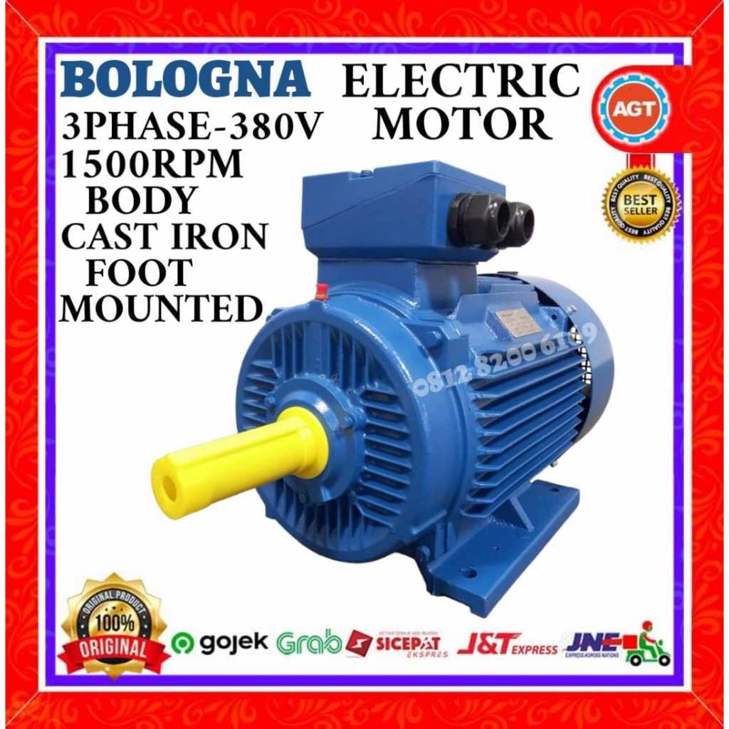 ELECTRIC MOTOR BOLOGNA 37KW 50HP 4POLE 1500RPM 3PHASE B3 CAST IRON