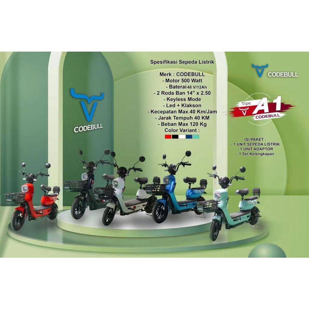 [READY STOK] Sepedah Listrik CODEBULL type A1 E-Bike Sepedah Motor Listrik Dewasa