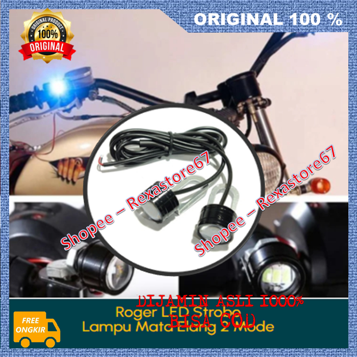 BELI 1 DAPAT 2 PASANG Roger Led Strobo Lampu Mata Elang 2 Mode Super Terang  100% ASLI