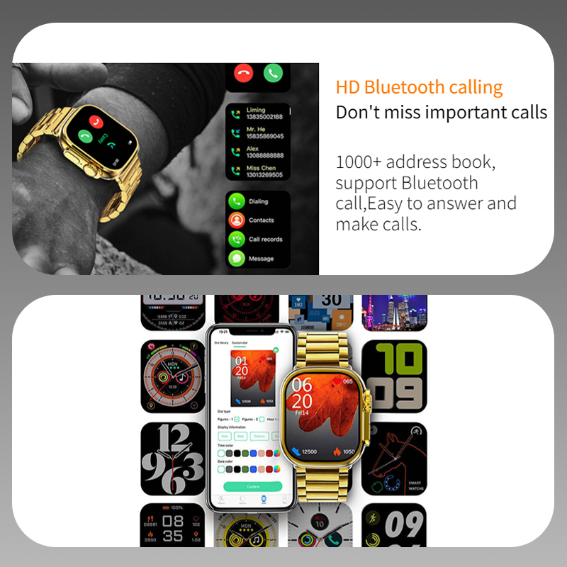 Samsung Watch M9 Series smartwatch M9 Ultra Max jam tangan 24k gold muslim watch 2.1-inch AMOLED HD