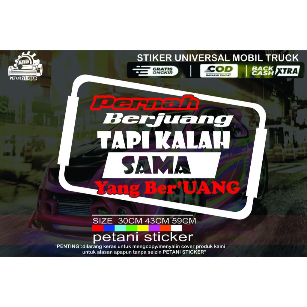 

PROMO STIKER KATA KATA KEREN PERNAH BERJUANG TAPI KALAH SAMA YNG BER UANG PETANI STIKER