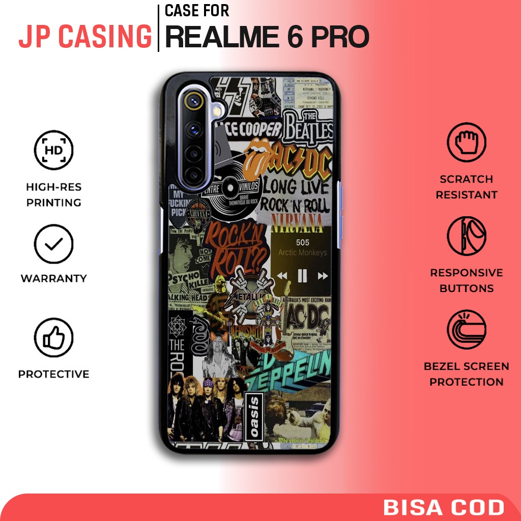 case realme 6 pro terbaru motif aesthetic band 03 cowok keren casing hp mewah gelombang bahan softca