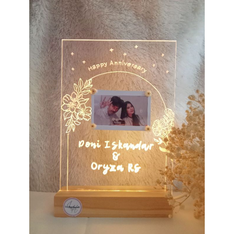 Acrylic Custom Lettering/kado wisuda/kado pernikahan/kado ulang tahun/lampu tidur LED