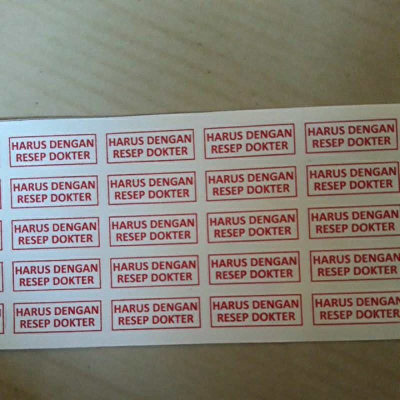 

Stiker Label Harus dengan Resep Doktor