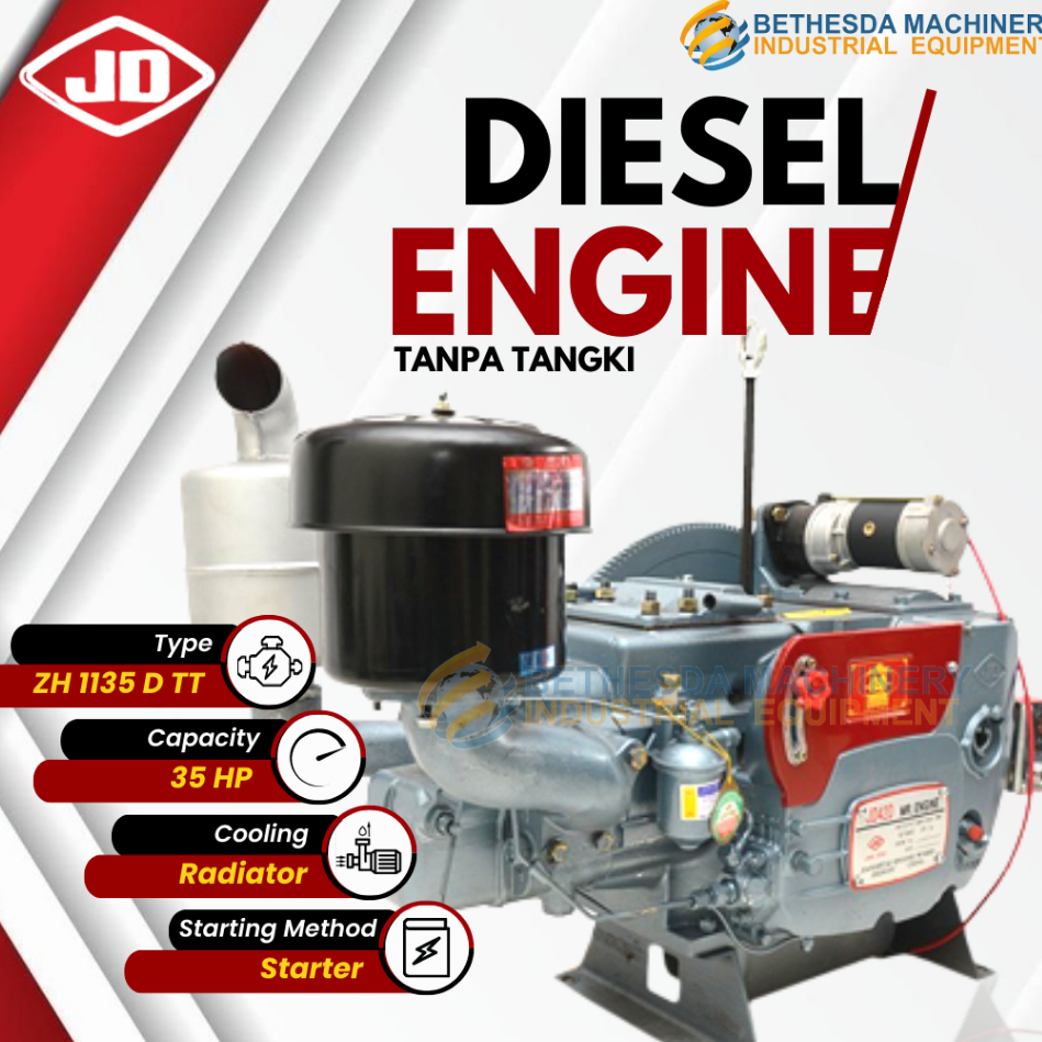 Diesel Mesin 35hp stater electric tanpa tangki 35pk Jiangdong ZH 1135 TT