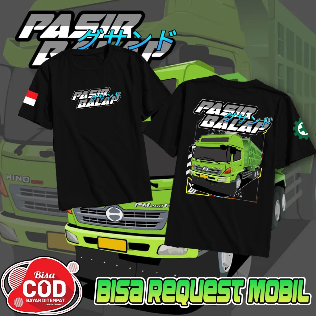 3BEE.STORE T-Shirt Kaos Distro Mobil Truk Pasir Balap | Kaos Driver Muda | Baju pria Mobil Truk Terb