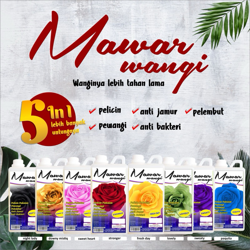 PEWANGI LAUNDRY MAWAR WANGI/PELICIN PAKAIAN MAWAR WANGI