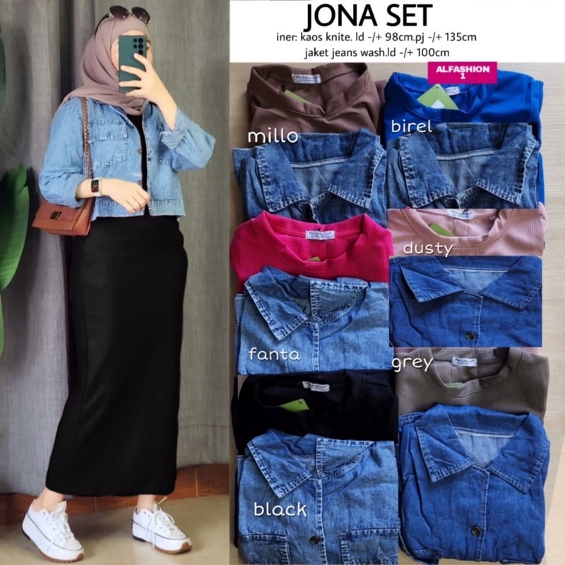 Inner Span Dan Jaket / Baju Setelan Jeans Wanita Anime Jacket Set Jacket + Inner Kutung