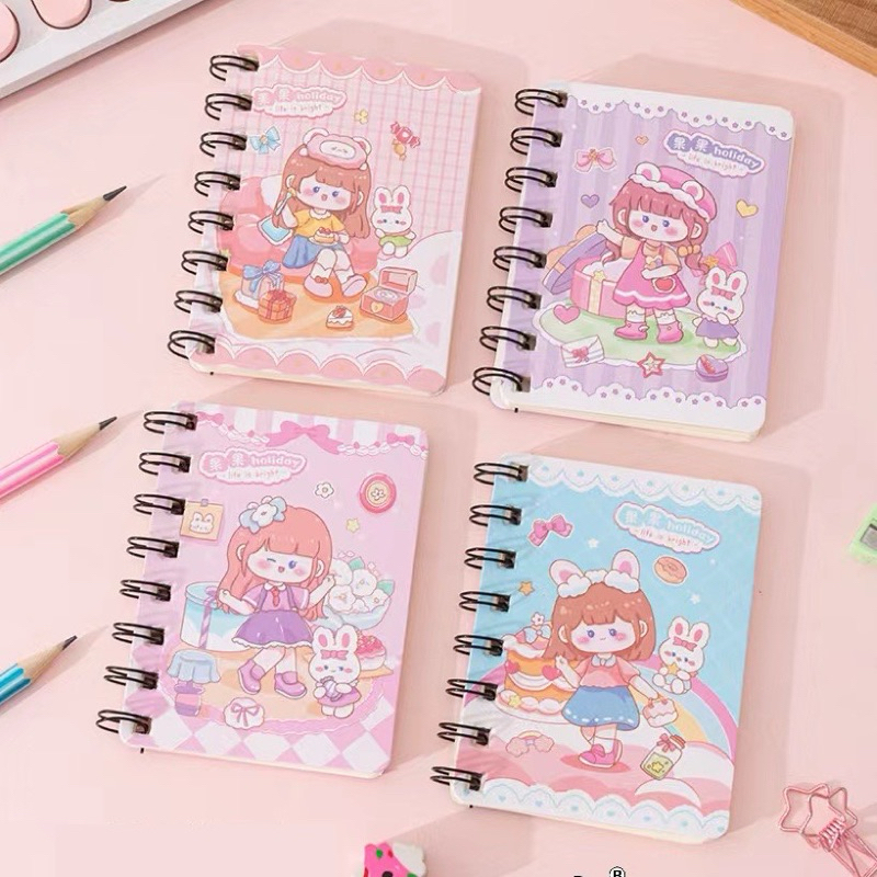 

Note Book Ring Motif Buku Memo Kecil A7 Spiral isi 80 Lembar Notebook Mini