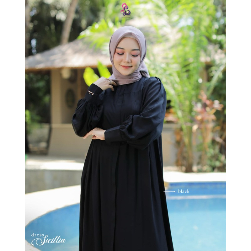 Sicillia Dress / Gamis Simpel Polos Lina Livia Hijab