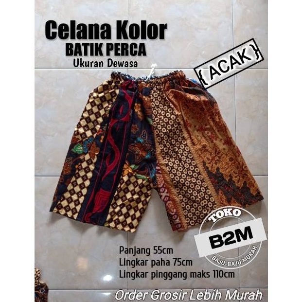 New Collection Jj8J3 Celana Pendek Batik Perca Size Dewasa