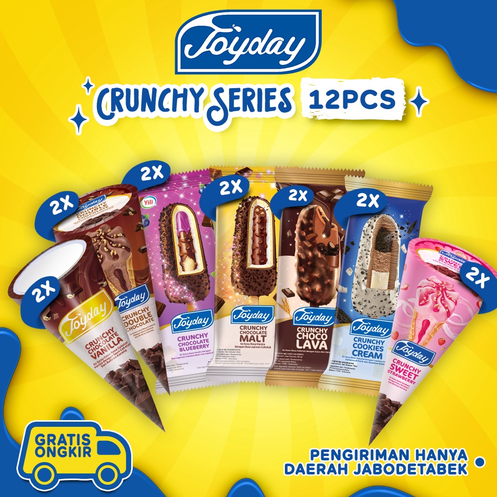 

XPRESS Joyday Ice Cream Package Crunchy Series Isi 14pcs Eskrim Mix