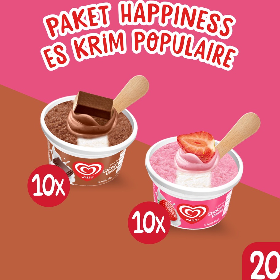 

DiSkon Paket Happiness Populaire Es Krim Walls