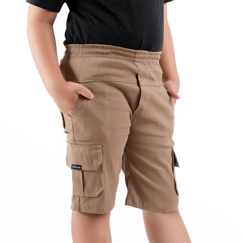 LinkaweOriginal Celana Cargo Pendek Anak free sticker & gantungan kunci umur 1 2 3 4 5 6 7 8 9 10 11