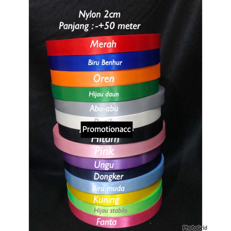 

Tali ID Card Tali Lanyard Tali Licin Nylon 2cm Roll