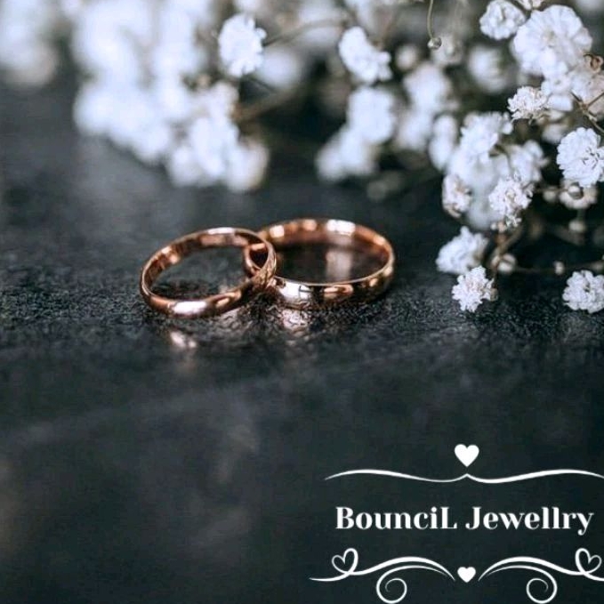 Cincin Rose Gold Elegan COUPLE Nikah Lamaran /Tunangan