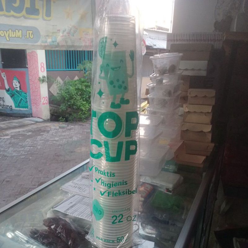 gelas cup plastik  22 Oz / 18 oz