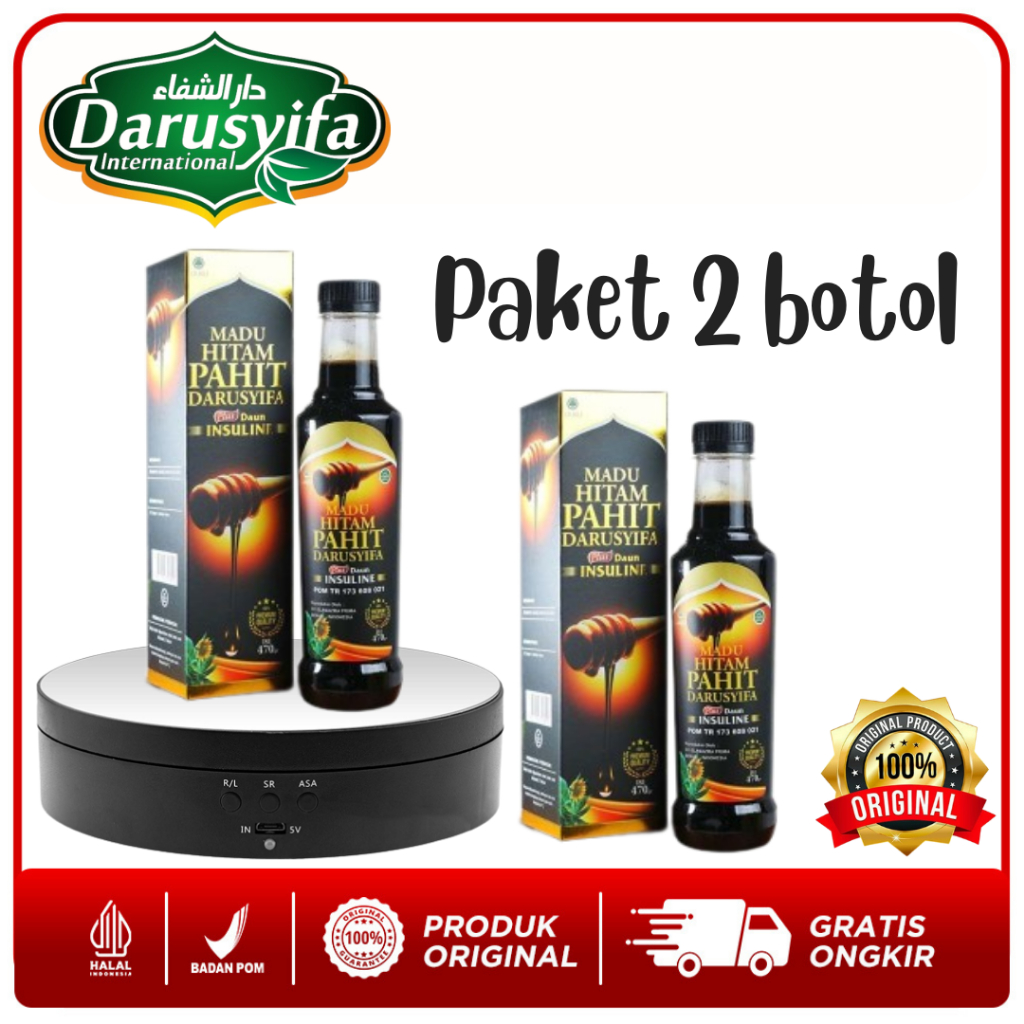 

Paket 2 Botol Madu Hitam Pahit Insulin plus Propolis Madu Pahit Diabetes insuline Darusyifa isi 470 gram