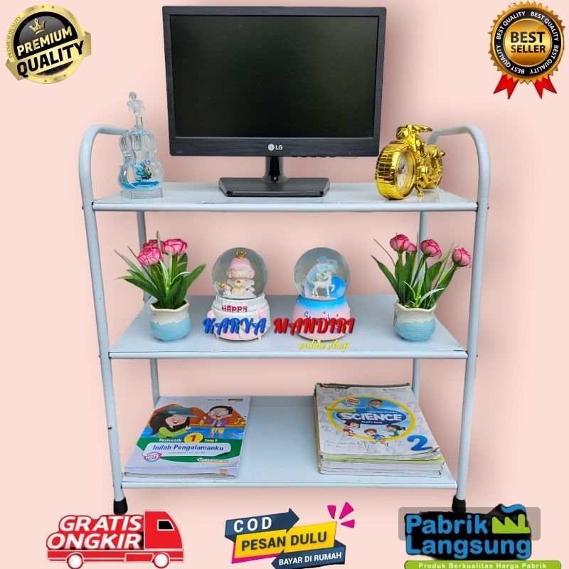 Rak Tv Besi Minimalis / Rak Serbaguna Kuat Dan Kokoh Putih