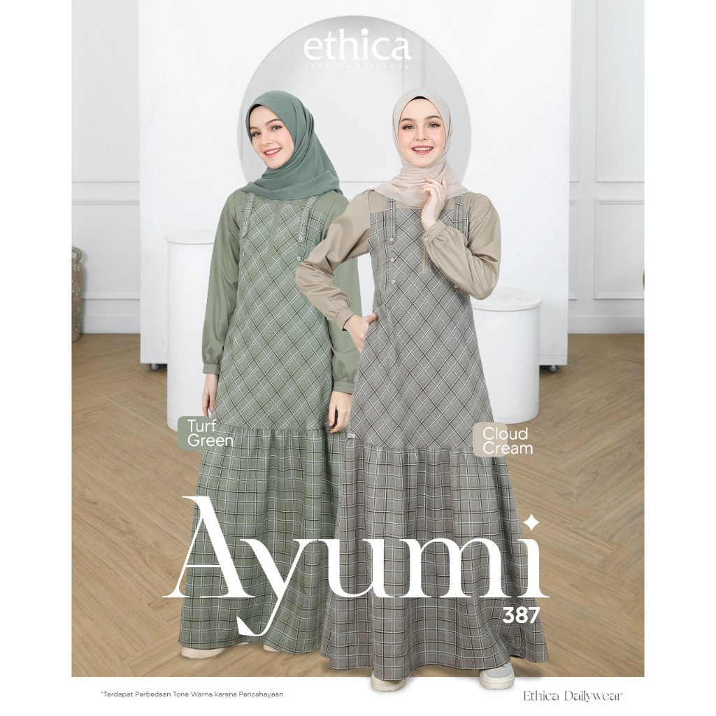 New Arrival Ethica Ayumi 387/Gamis Daily Terbaru/Bahan Valdena/By Ethica 100% Original