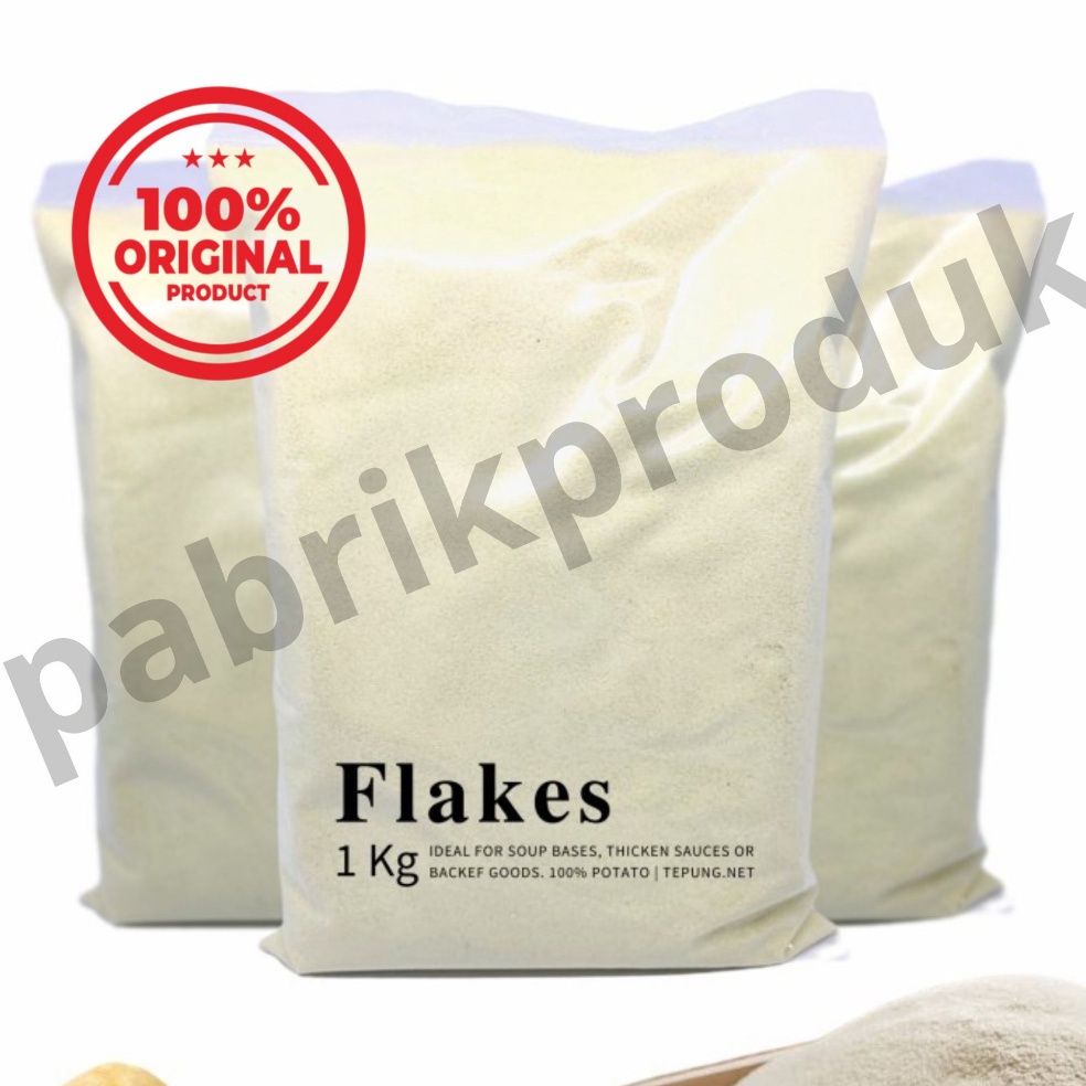 

GROSIR MURAH Potato Flakes Tepung Kentang Asli halus Halal impor Eropa 1KG