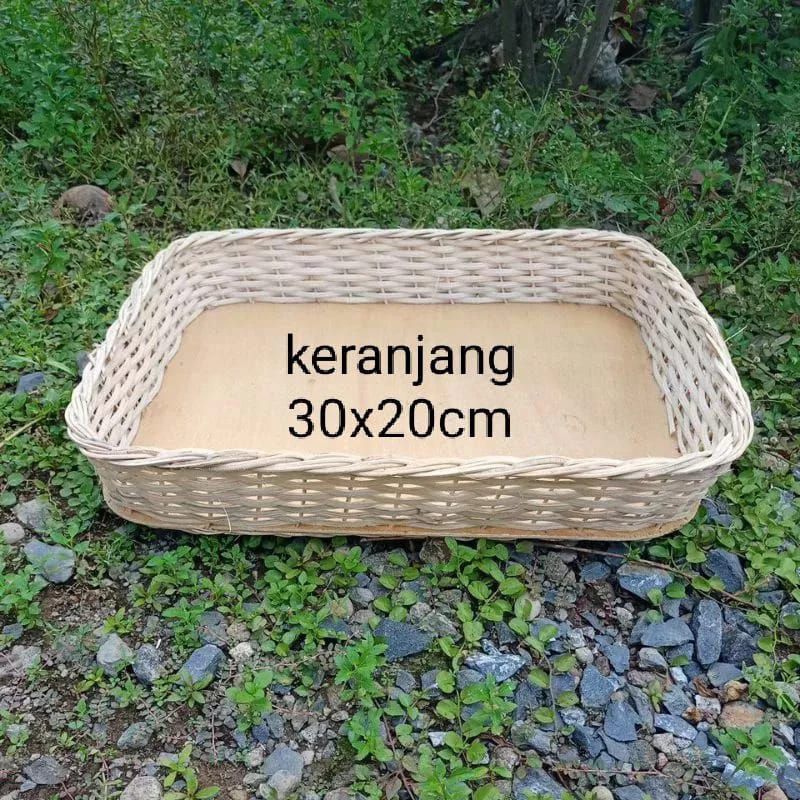 keranjang rotan kotak ukuran 30x20 keranjang serbaguna keranjang parsel