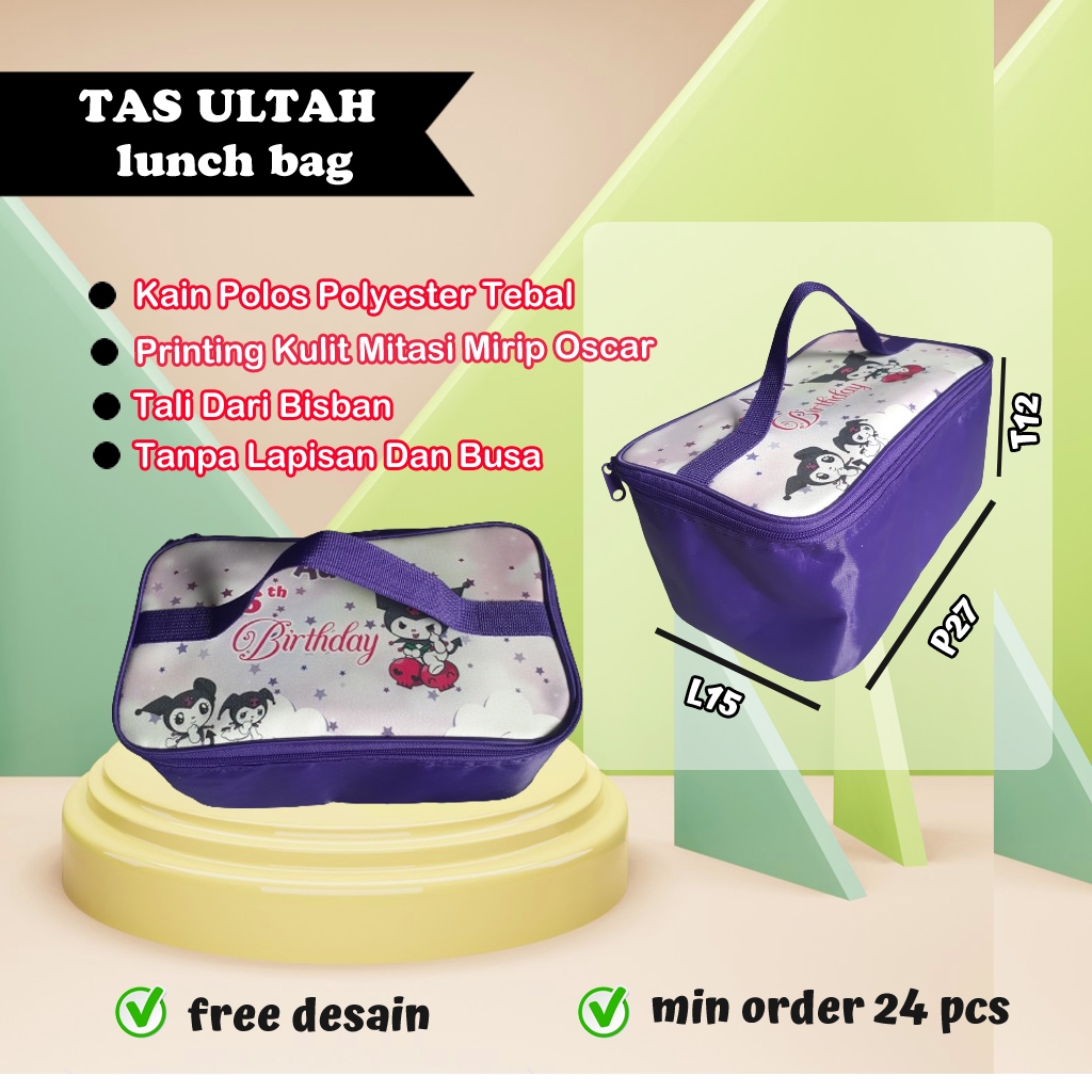 Tas Ulang Tahun Lunch Bag Desain Lucu Custom Mewah